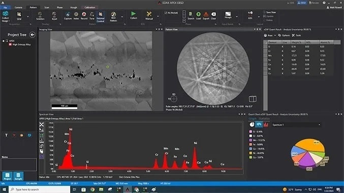 Electron Backscatter Diffraction (EBSD) APEX™ Software Platform