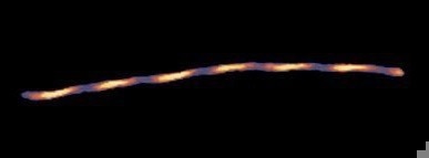 PeakForce Tapping image of amyloid fiber Aβ(1-42) on mica in PBS with Bruker FASTSCAN-D probe