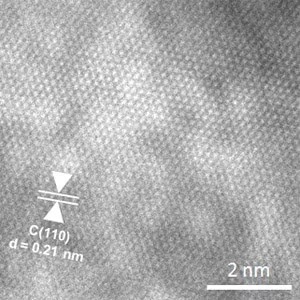 Sample: Graphene (lattice fringes); Vacc: 30 kV; Mag.: 3,000kx; Bright Field(BF)-STEM image.