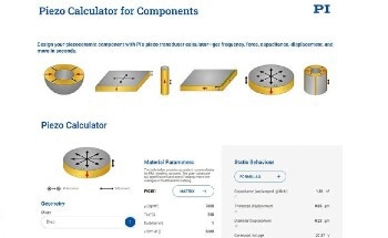 Piezo Components Calculator, a New Engineering Tool by PI
