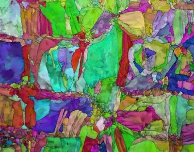 EBSD orientation map from additively manufactured 316 L was collected at 6,700 ipps with Velocity Ultra with a 99% indexing success rate.