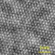 The low-pass-filtered BF STEM of Graphene at 30 keV shows a resolution of close to 0.2 nm; the 0.142 nm atom distances are not resolved.